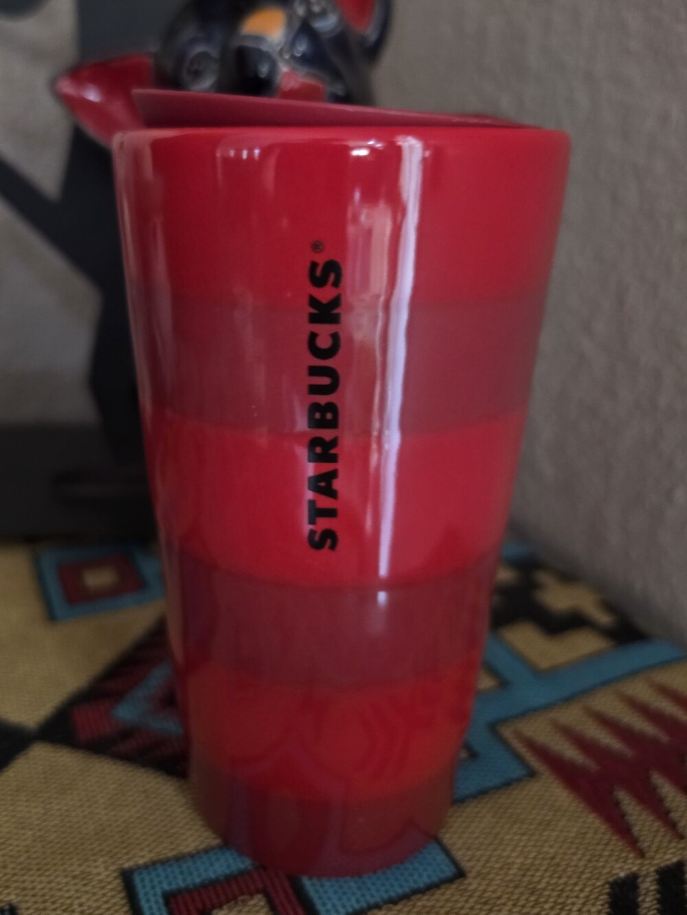 Starbucks 2021 Holiday Red Striped Ceramic Tumbler